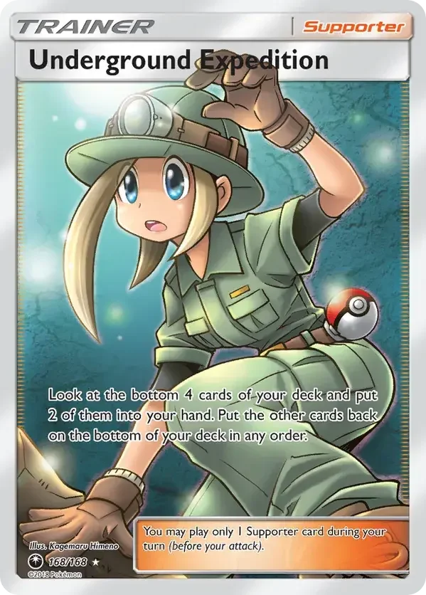168/168 Underground Expedition Full Art Trainer Pokemon Card