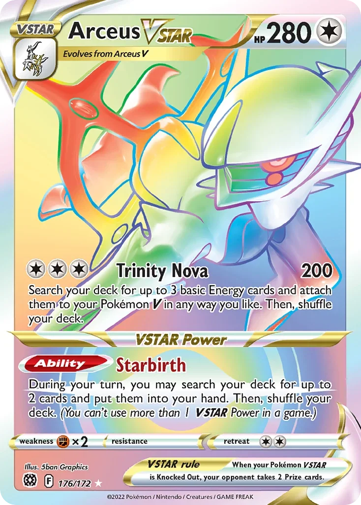 176/172 from Brilliant Stars Rainbow Rare Pokemon Card