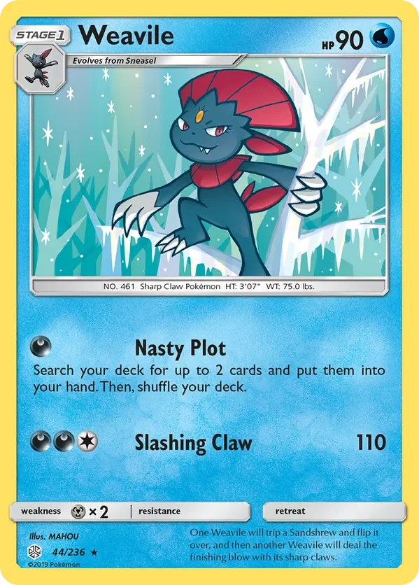 44/236 Weavile Rare Pokemon Card
