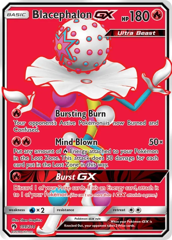 199/214 Blacephalon GX Full Art Ultra Rare Pokemon Card