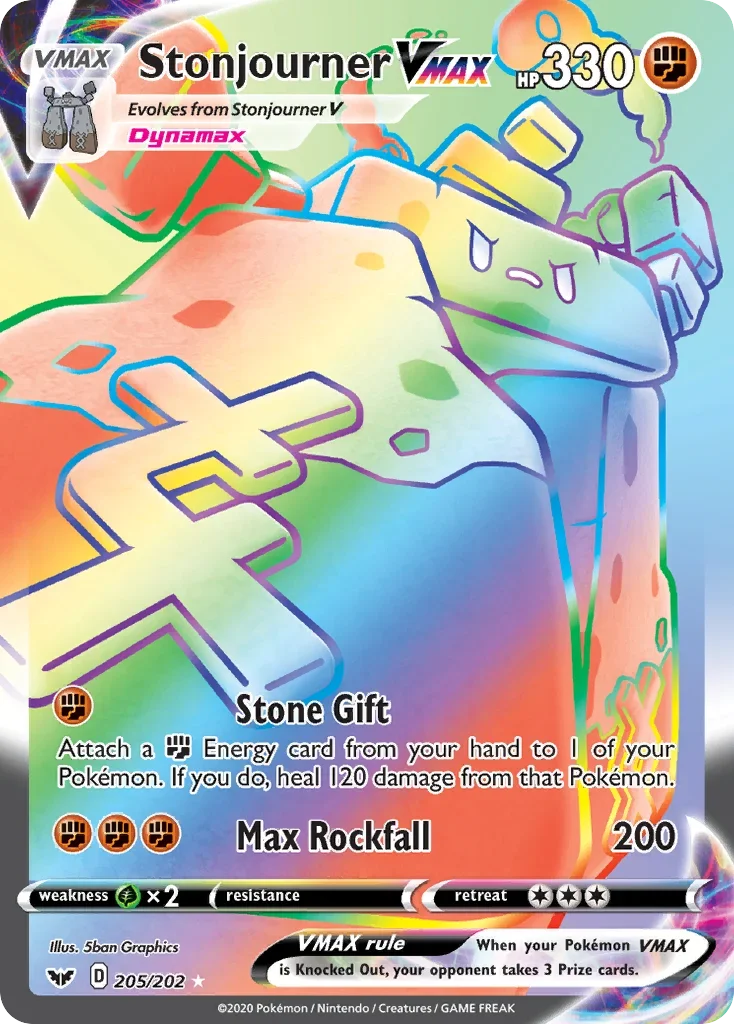 205/202 from Sword & Shield Rainbow Rare Pokemon Card