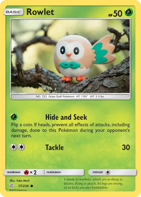 17/236 Rowlet Common Pokemon Card