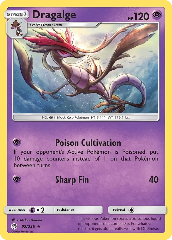 92/236 Dragalge Rare Pokemon Card