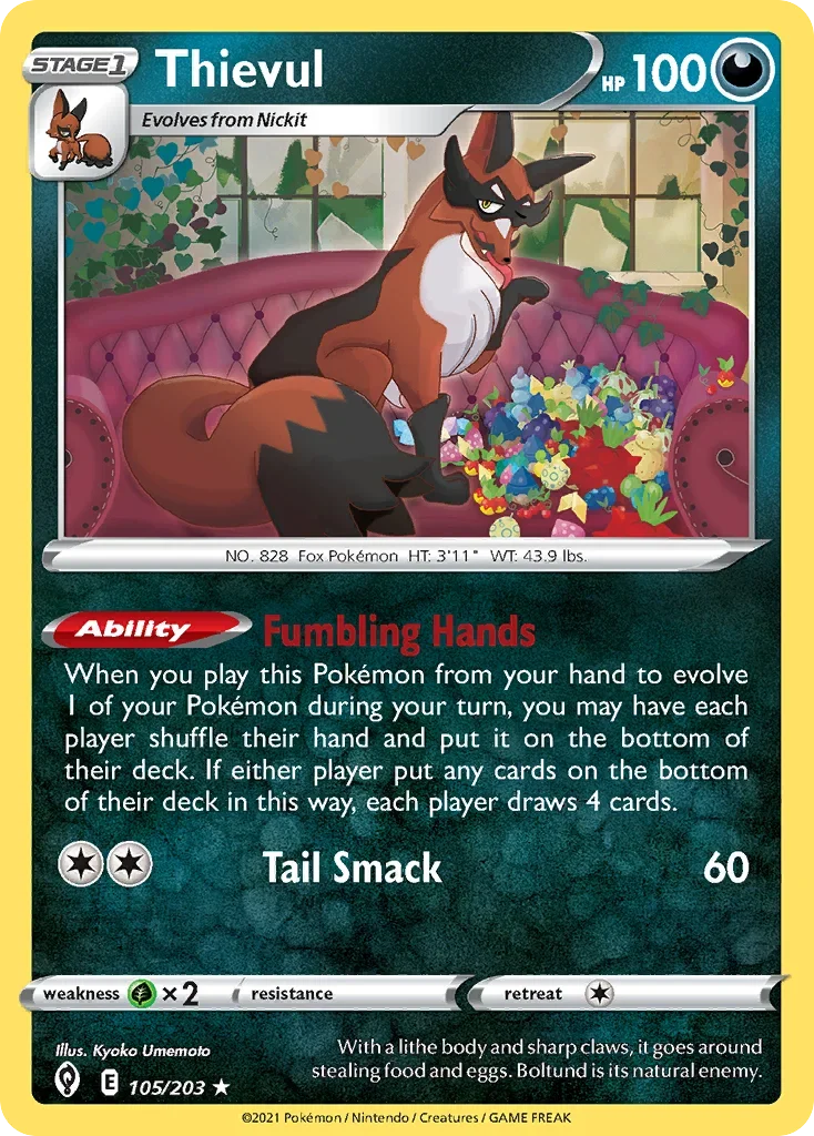 105/203 from Evolving Skies Rare Pokemon Card