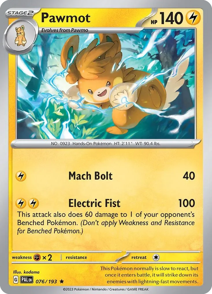 076/193 from Paldea Evolved Rare Pokemon Card