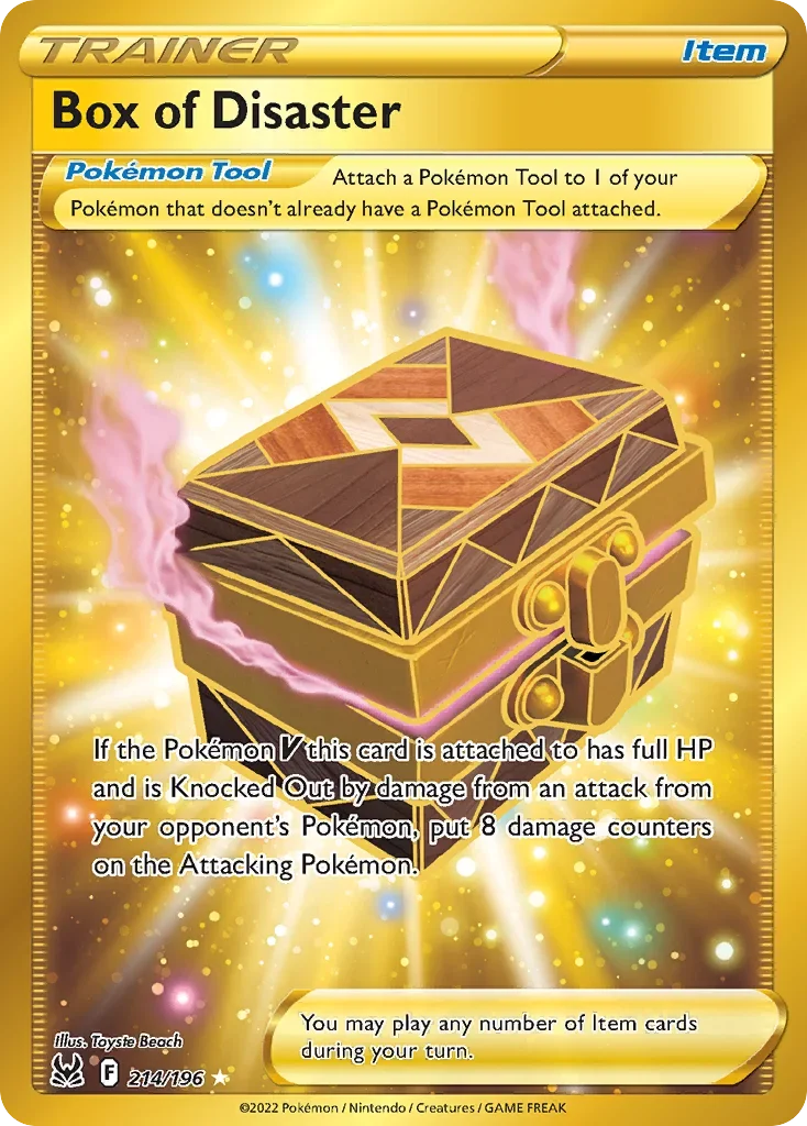 214/196 from Lost Origin Gold Secret Rare Trainer Card