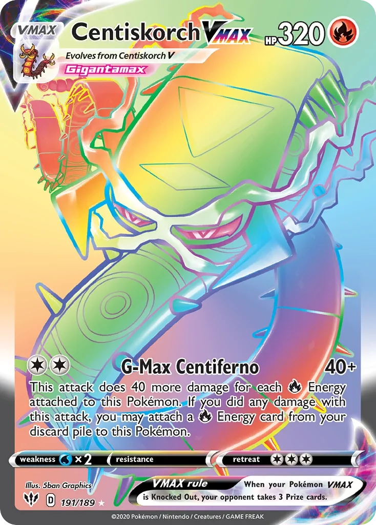 191/189 from Darkness Ablaze Rainbow Rare Pokemon Card