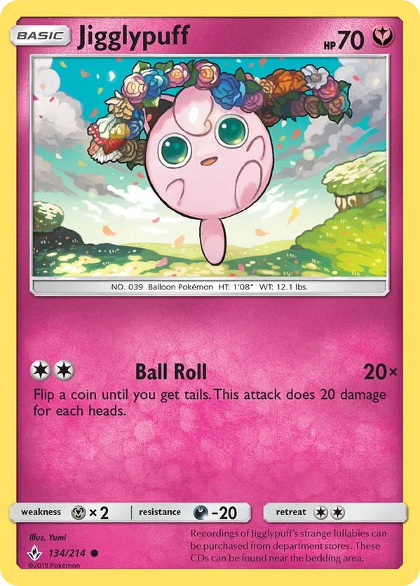 134/214 Jigglypuff Common Pokemon Card
