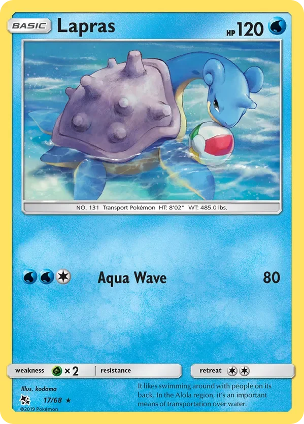 17/68 Lapras Rare Pokemon Card
