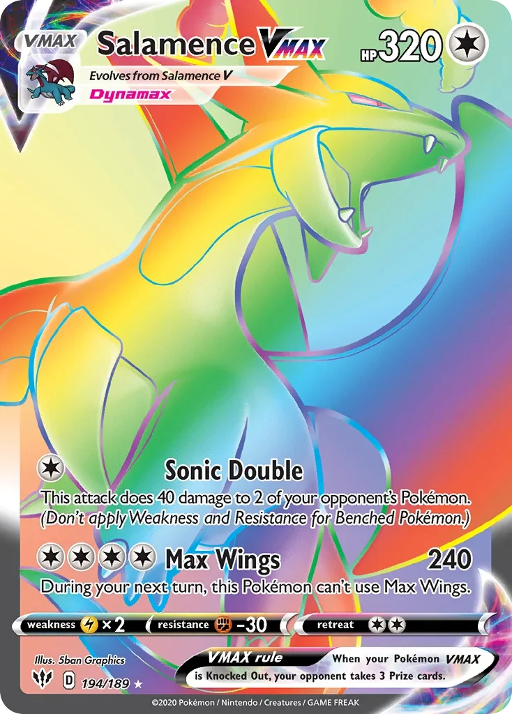 194/189 from Darkness Ablaze Rainbow Rare Pokemon Card