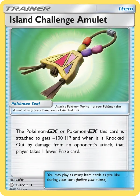 194/236 Island Challenge Amulet Uncommon Trainer Card