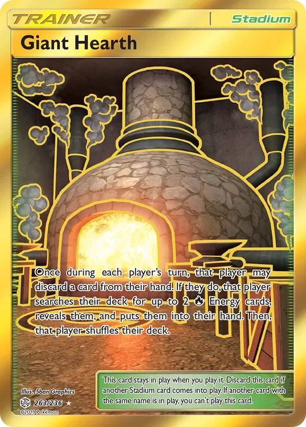 263/236 Giant Hearth Gold Rare Trainer Card