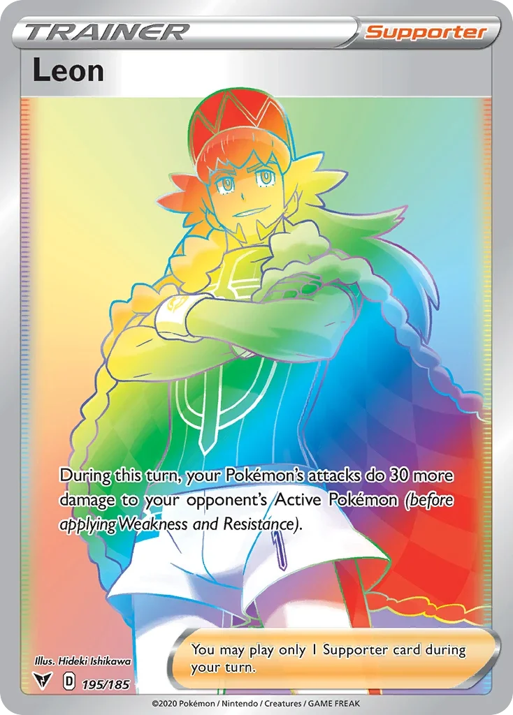195/185 from Vivid Voltage Rainbow Rare Trainer Card