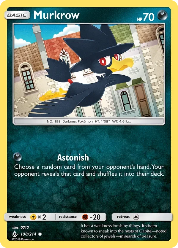 108/214 Murkrow Common Pokemon Card
