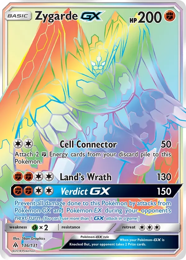 136/131 from Forbidden Light Rainbow Rare Pokemon Card