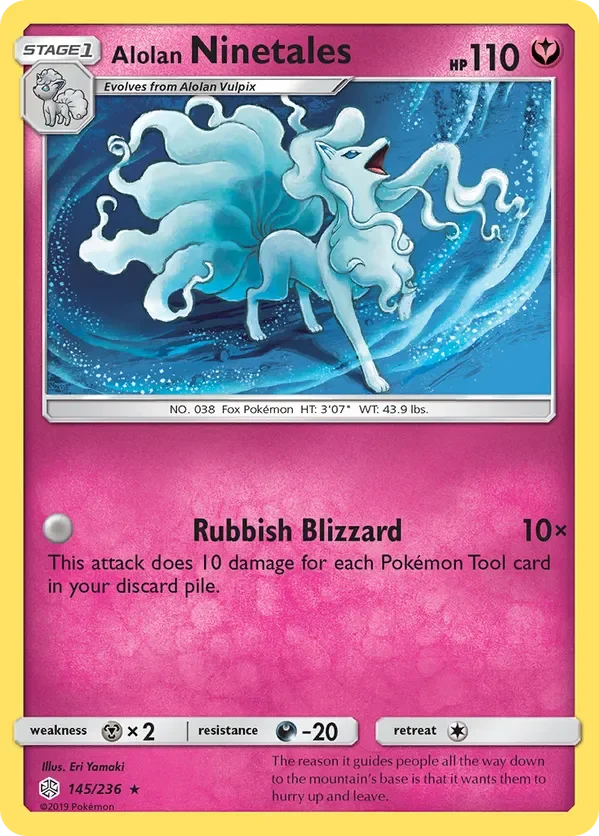 145/236 Alolan Ninetales Holo Rare Pokemon Card