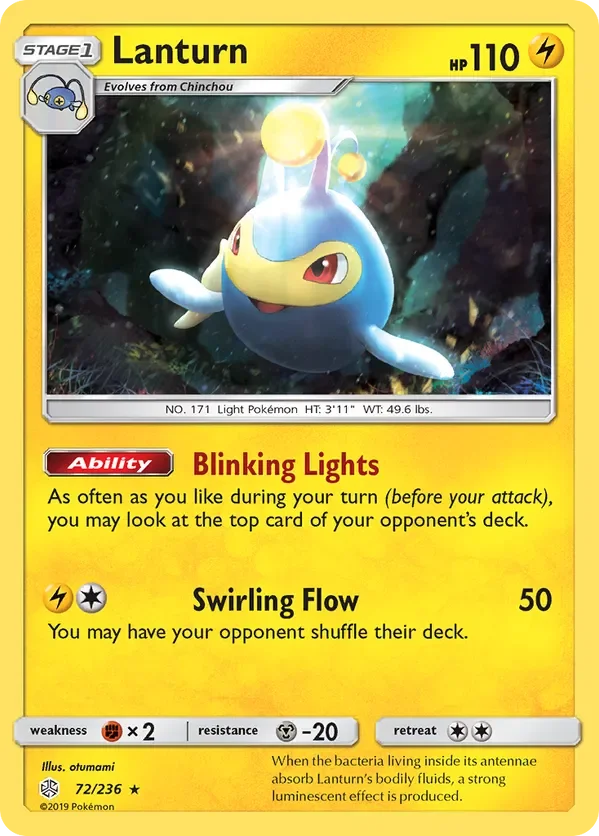 72/236 Lanturn Rare Pokemon Card