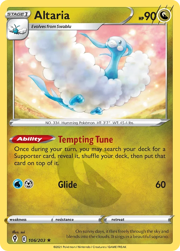 106/203 from Evolving Skies Rare Pokemon Card