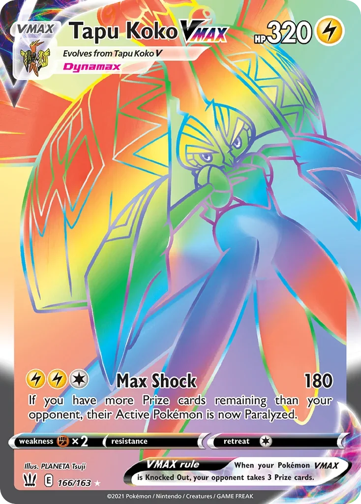 166/163 from Battle Styles Rainbow Rare Pokemon Card
