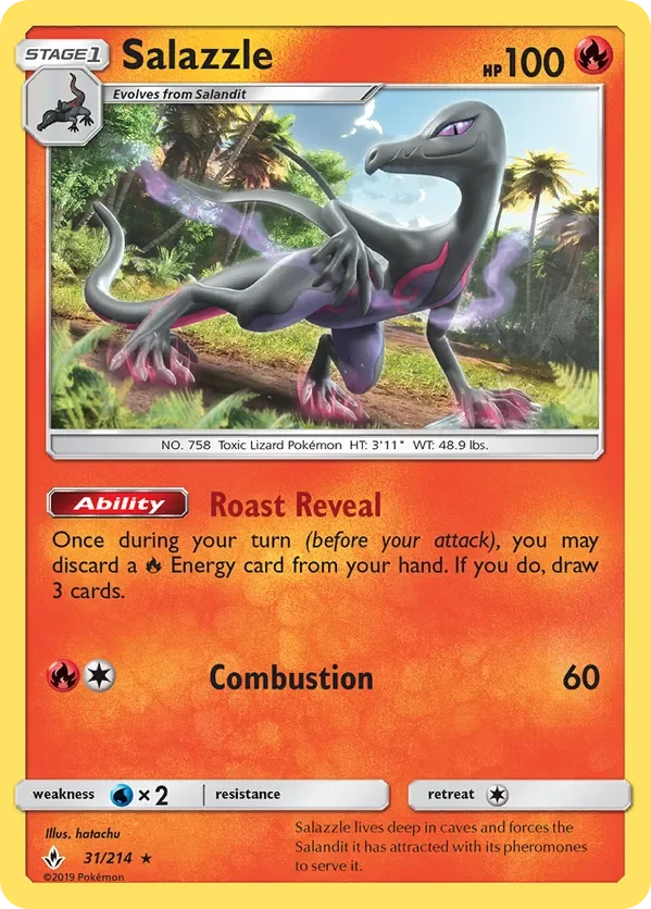31/214 Salazzle Rare Pokemon Card