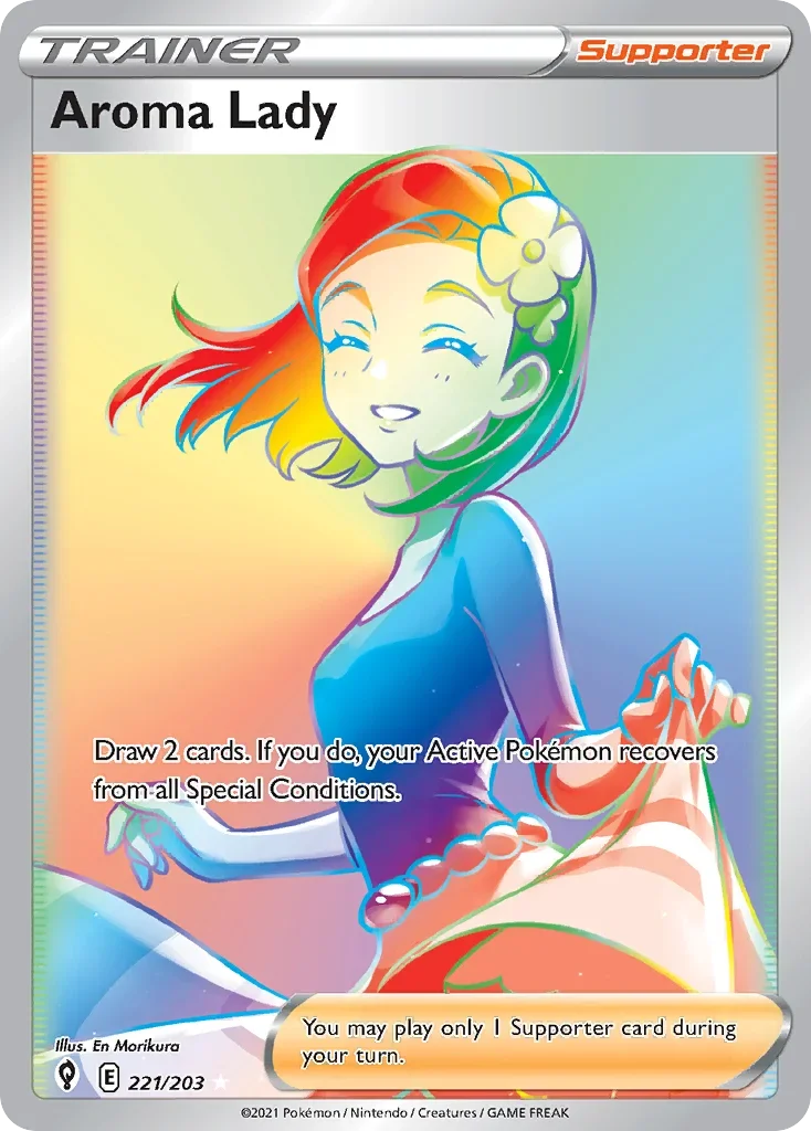 221/203 from Evolving Skies Rainbow Rare Trainer Card