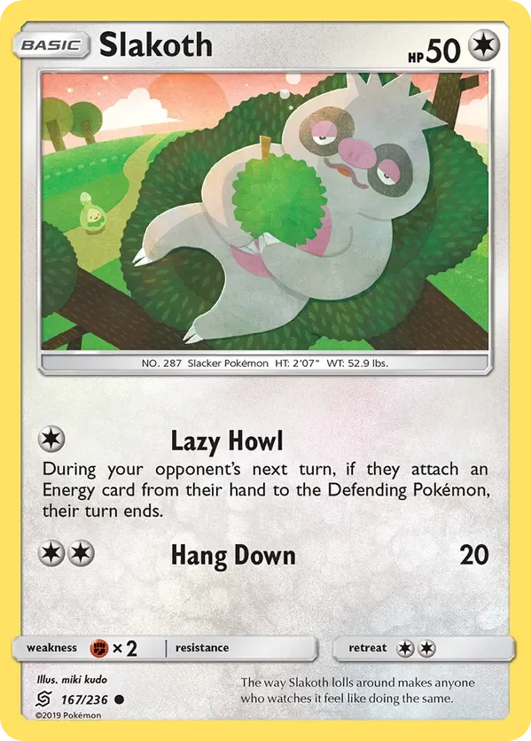 167/236 Slakoth Common Pokemon Card