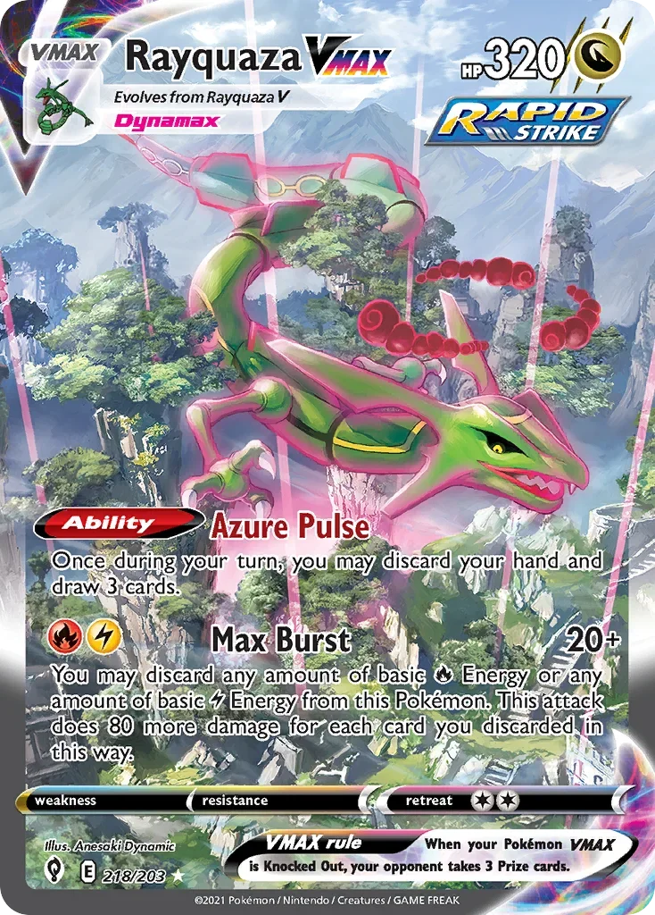 218/203 from Evolving Skies Alternate Art Secret Rare Pokemon Card