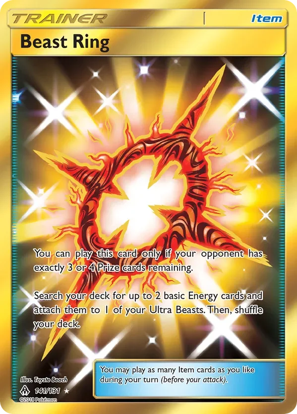 141/131 from Forbidden Light Gold Secret Rare Trainer Card