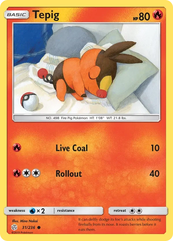 31/236 Tepig Common Pokemon Card