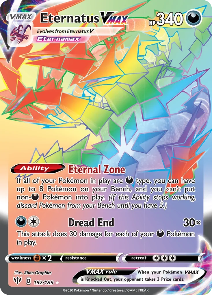192/189 from Darkness Ablaze Rainbow Rare Pokemon Card