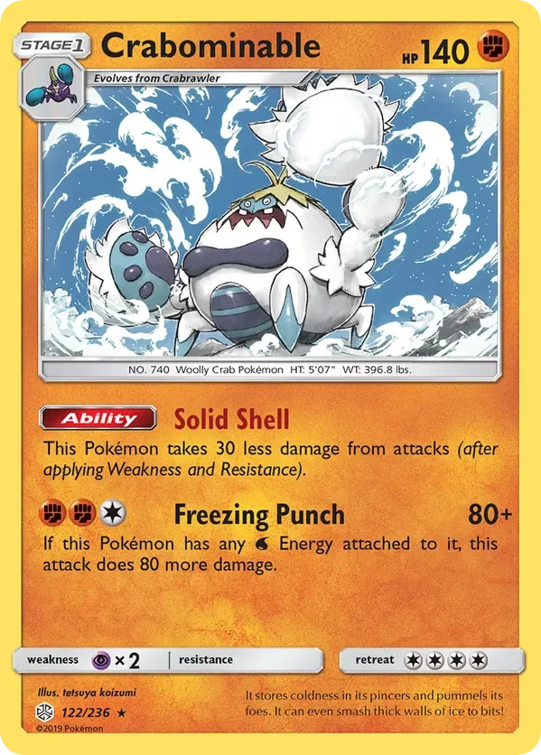 122/236 Crabominable Rare Pokemon Card