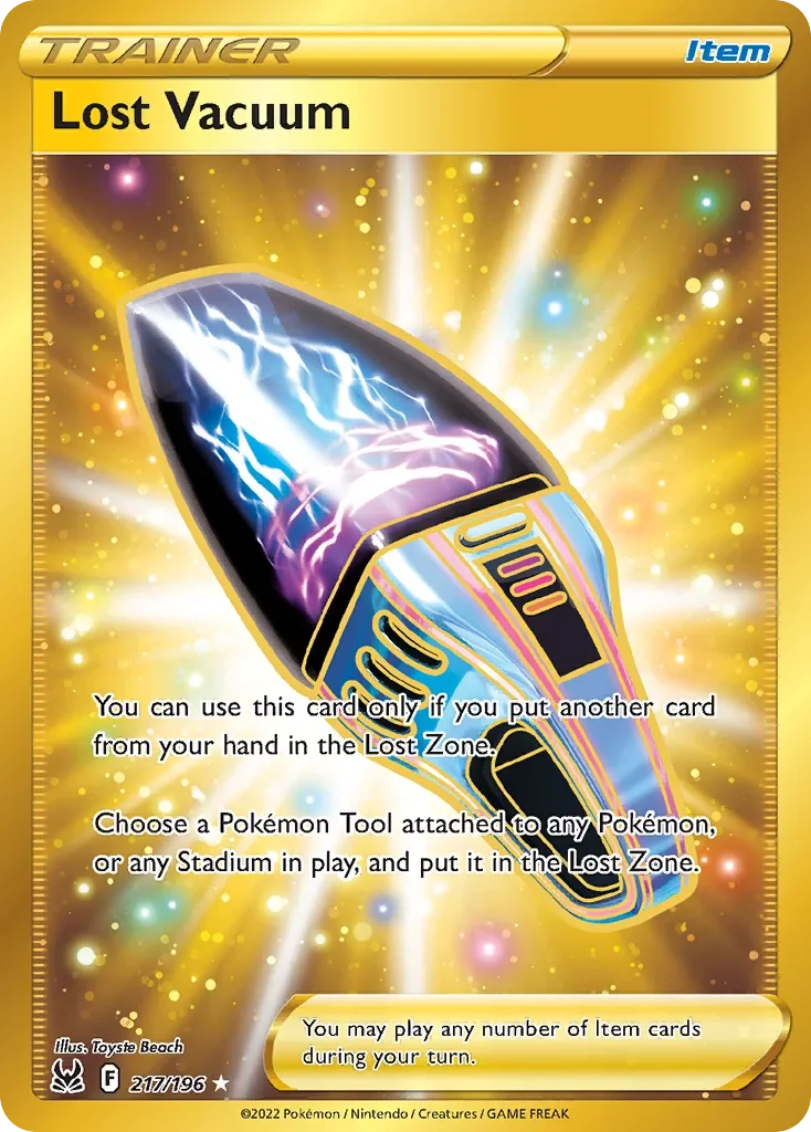 217/196 from Lost Origin Gold Secret Rare Trainer Card