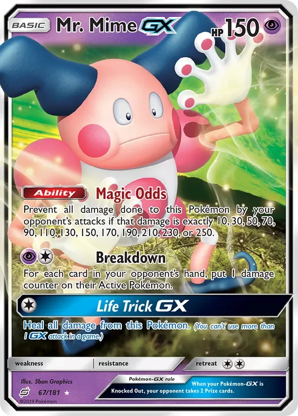 67/181 Mr. Mime GX Ultra Rare Pokemon Card