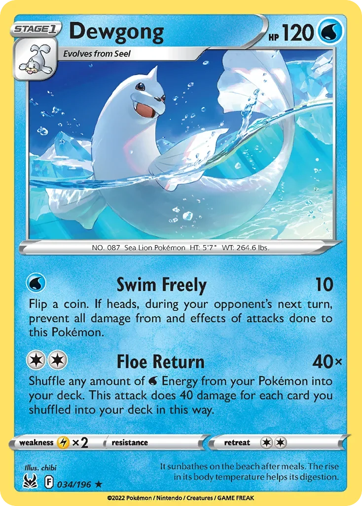 034/196 from Lost Origin Rare Pokemon Card