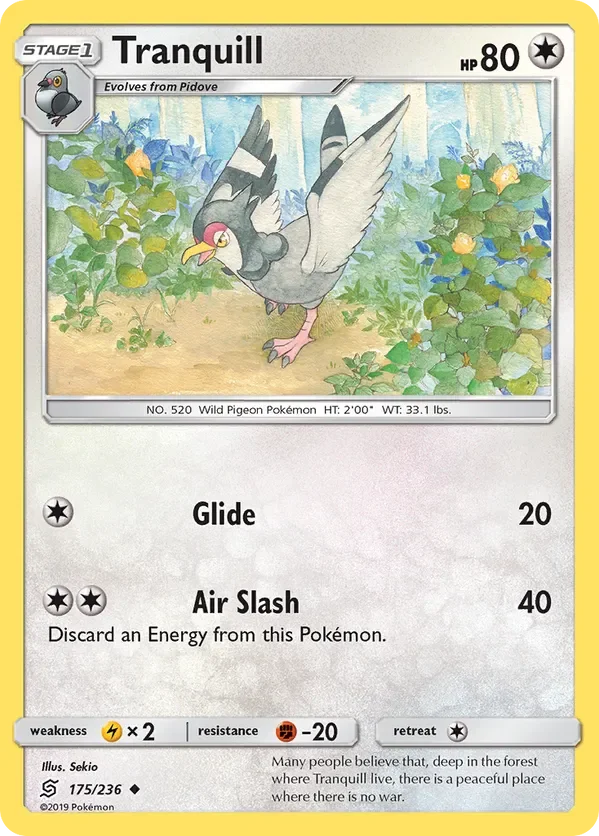 175/236 Tranquill Uncommon Pokemon Card