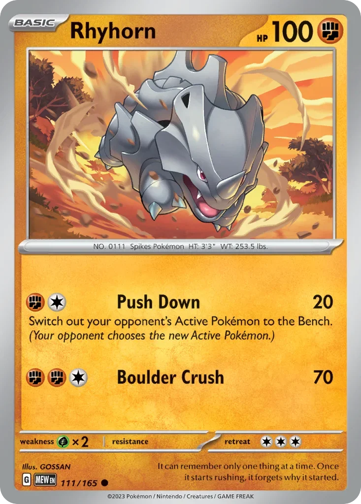 111/165 from 151 Common Pokemon Card