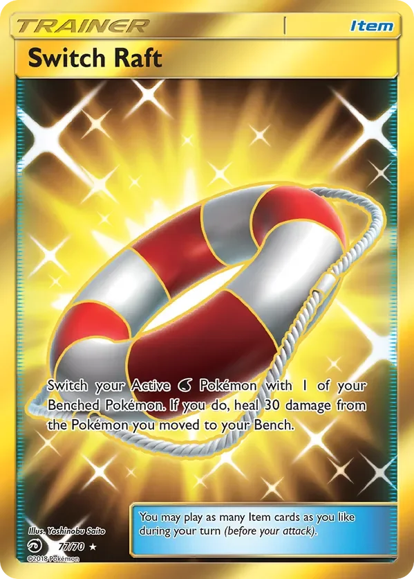 77/70 Switch Raft Gold Rare Pokemon Card