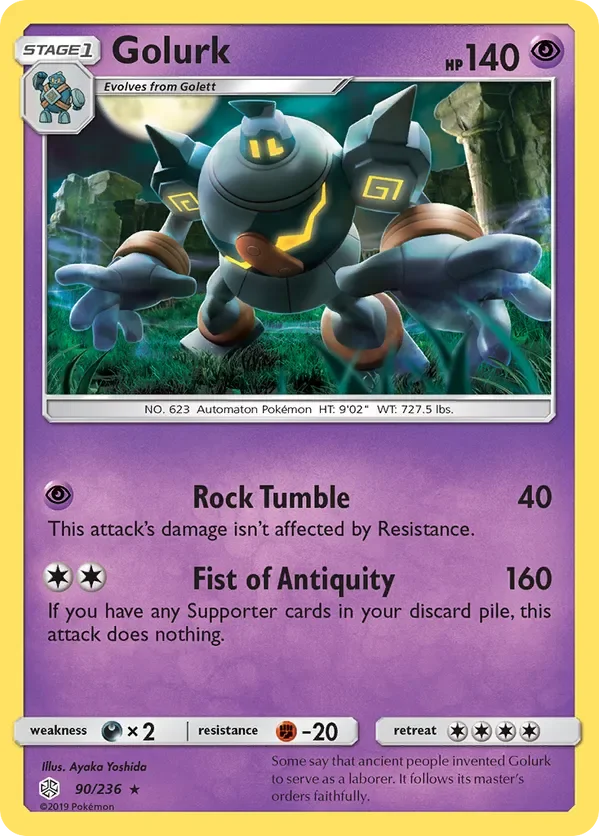 90/236 Golurk Rare Pokemon Card