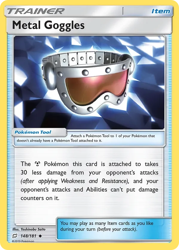 148/181 Metal Goggles Uncommon Trainer Card