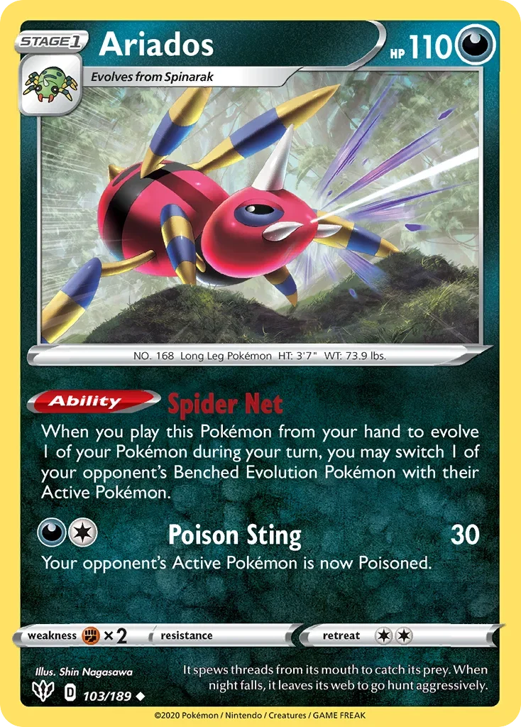 103/189 from Darkness Ablaze Uncommon Pokemon Card