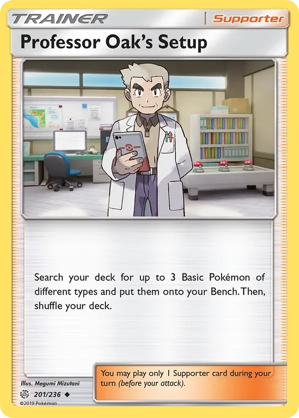 201/236 Professor Oak's Setup Uncommon Trainer Card