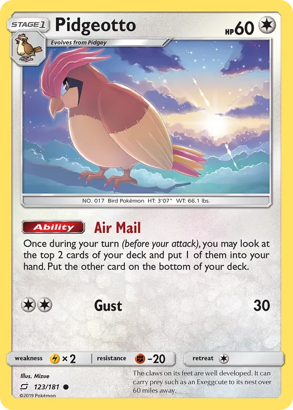 123/181 Pidgeotto Common Pokemon Card