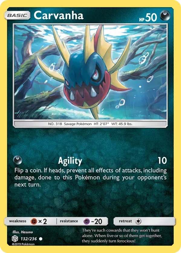 132/236 Carvanha Common Pokemon Card