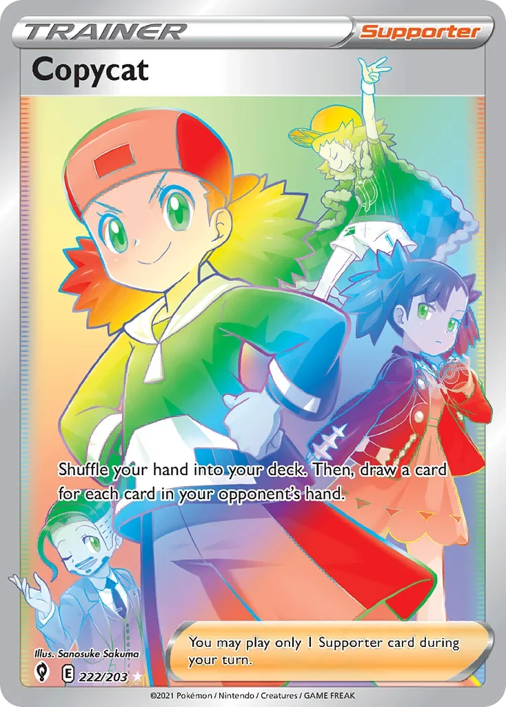 222/203 from Evolving Skies Rainbow Rare Trainer Card