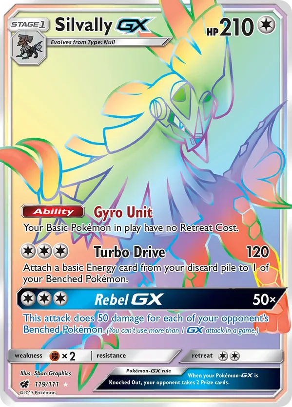 119/111 from Crimson Invasion Rainbow Rare Pokemon Card