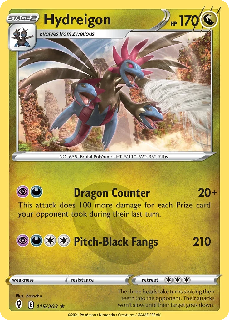 115/203 from Evolving Skies Holo Rare Pokemon Card