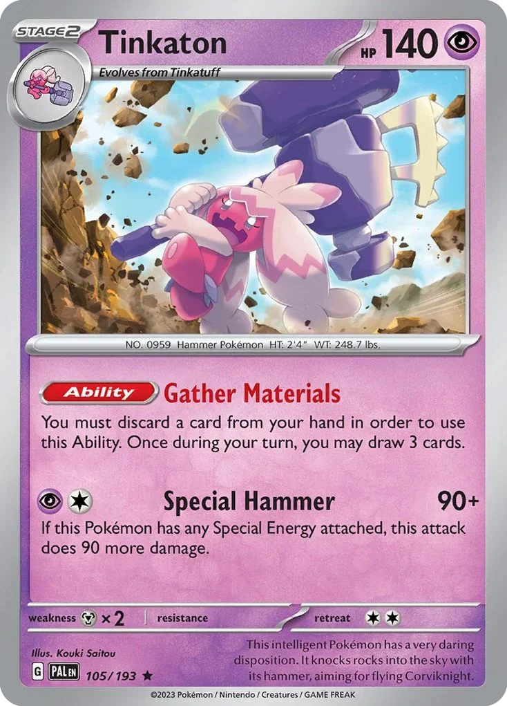 105/193 from Paldea Evolved Rare Pokemon Card