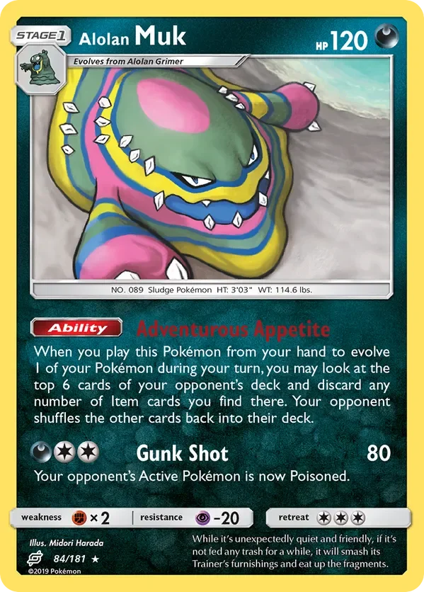 84/181 Alolan Muk Rare Pokemon Card