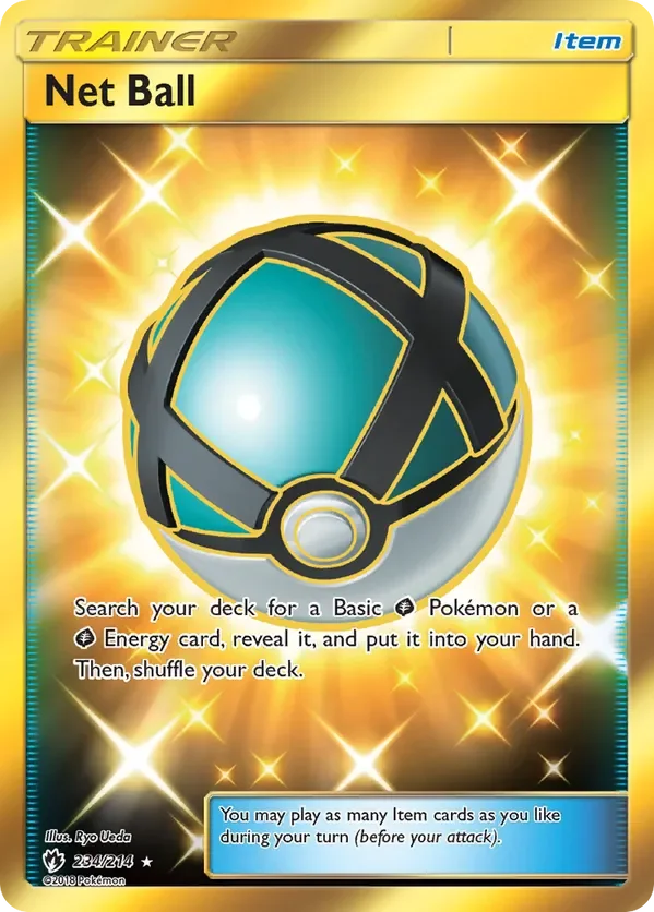 234/214 Net Ball Gold Rare Pokemon Card