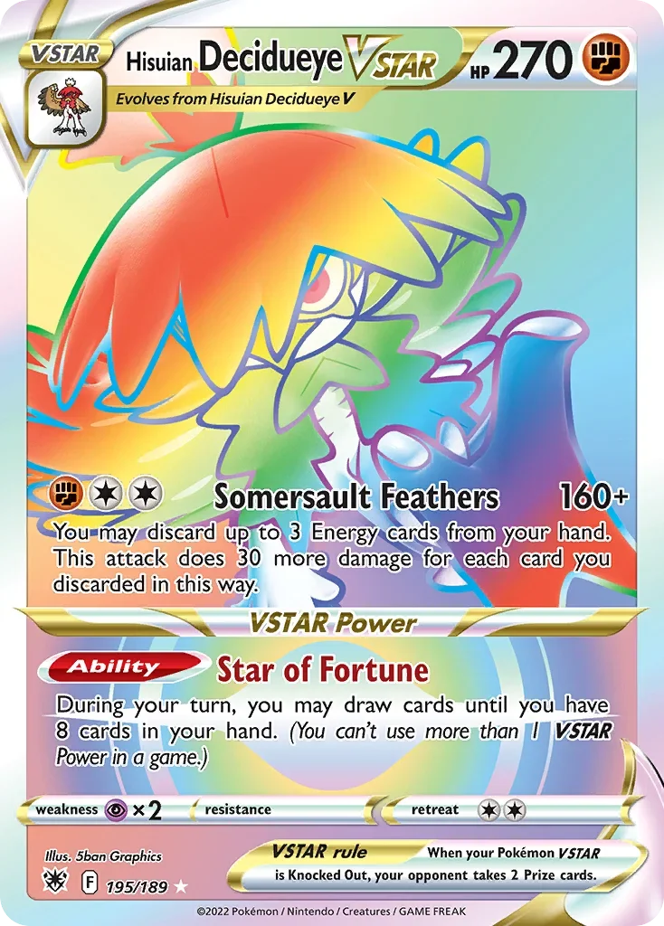 195/189 from Astral Radiance Rainbow Rare Pokemon Card